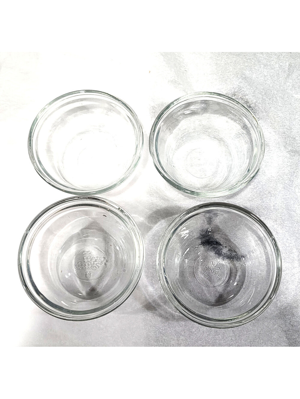 Set of 4 Vintage Anchor Hocking Clear Glass Custard Cups Ramekins 6oz 177ml USA